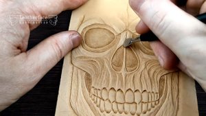 Cosmetic bag sewing tutorial | Leather carving | Работа с кожей