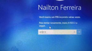 Frase de desafio A1B2C3 do Windows 10 no computador / notebook.