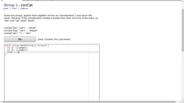 String-1 (conCat) Java Solution || Codingbat.com смотреть онлайн