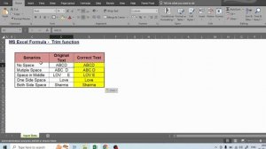 MS Excel Formula ||  Trim Function  || How to Trim text || Correct text in excel ||