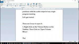 Opening Volume Mixer (Windows 10)