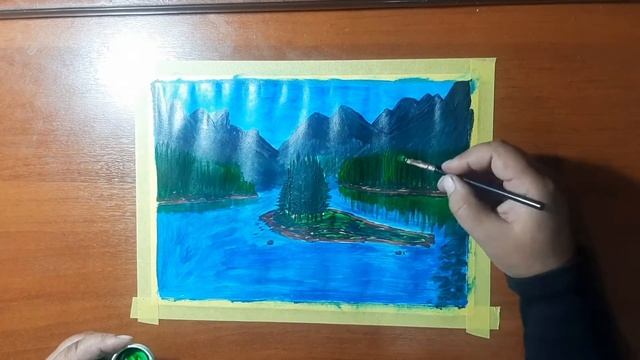 Как нарисовать горный пейзаж / How to draw a mountain landscape/ Как нарисовать природу/ How to dra