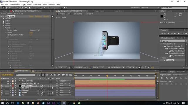 After effect tutorial | Particle sand trapcode particular