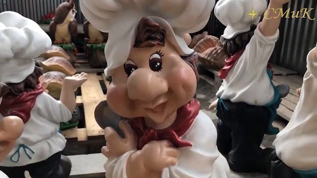 Садовый гном. Гном повар для сада и дачи.
