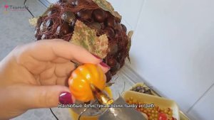 ОСЕННИЙ ТОПИАРИЙ из каштанов и желудей с шариками из сизаля! Осенние поделки своими руками