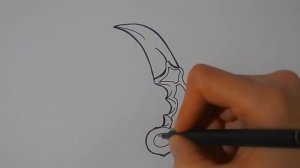 Как нарисовать НОЖ КЕРАМБИТ, рисунки для срисовки/606/How to draw a karambit KNIFE