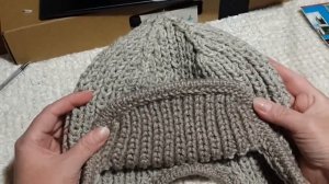 Мужская шапка ушанка спицами