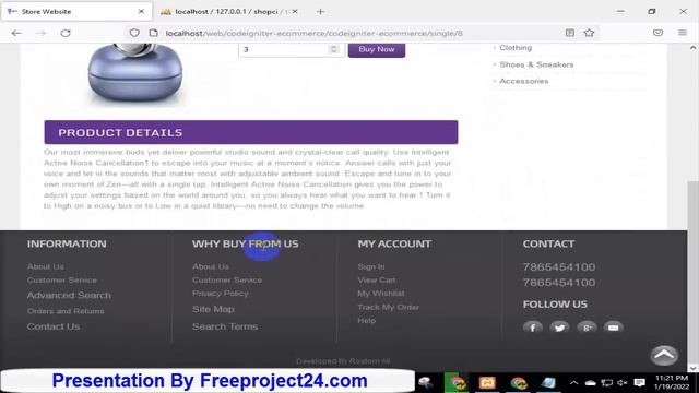 Ecommerce Website CodeIgniter in PHP With Source Code For Free Download
