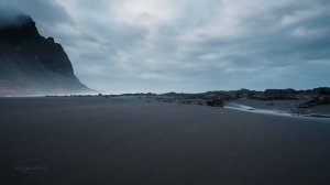 Cold Windy Walk Stokksnes Black Sand Beach, Iceland, 4K Wind and Ocean Sounds 2024