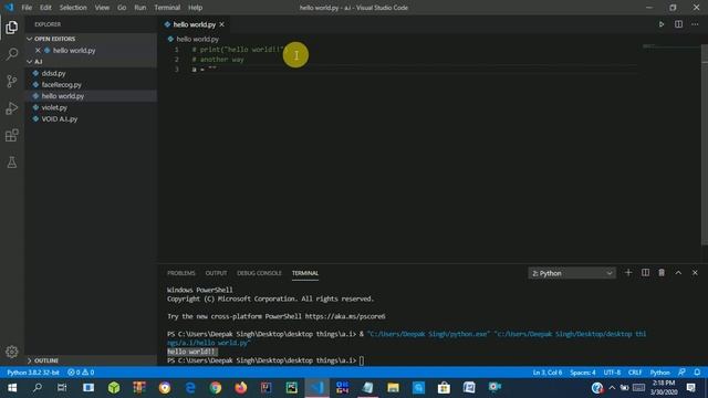 how to print "hello world!" in python very easy