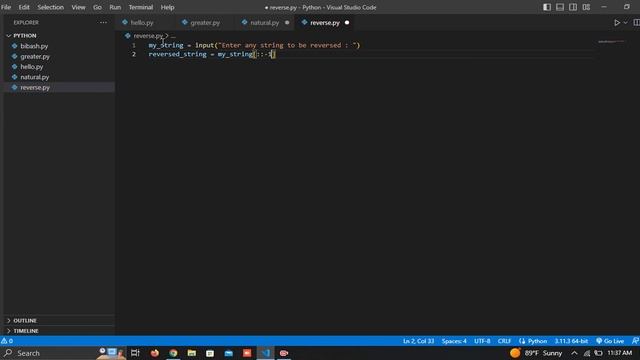 Reverse of any string in Python | #python #forbeginners | #codewithharry смотреть онлайн