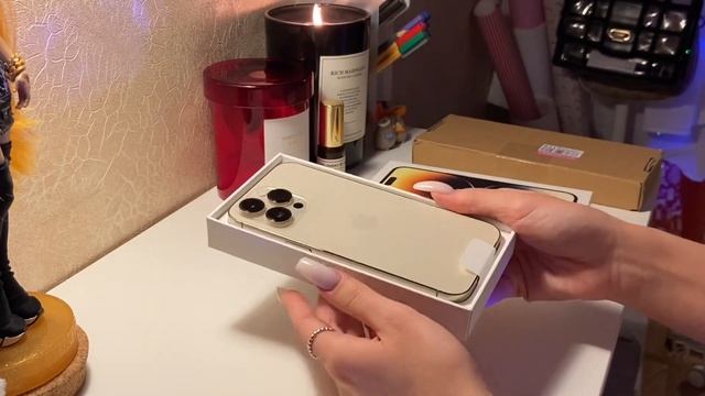 Распаковка iphone 14 pro max gold unboxing ✨ aesthetic unboxing смотреть онлайн