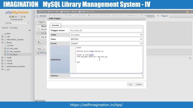 Validation for Library Management System in MySQL (Part 4/7) #85