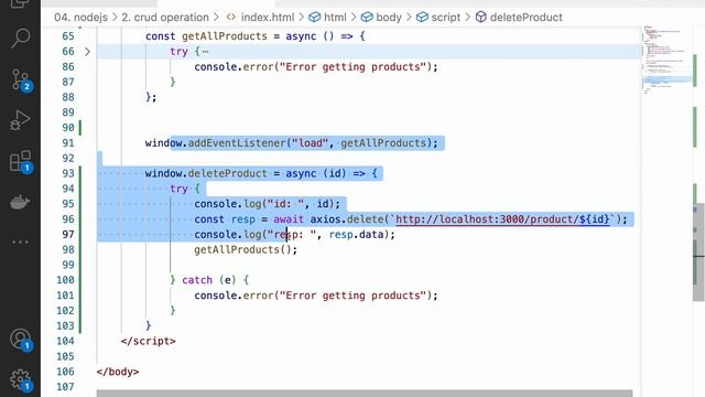 mongodb CRUD op - frontend API integrating  design guidelines for client server communication
