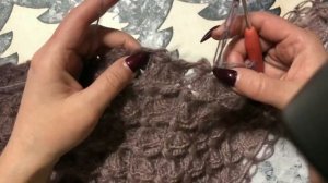 Воздушная шаль крючком.Обвязка Соломоновы петли.Узор для шали для начинающих.Часть 2.