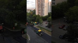 ночной беспредел дорожных рабочих на ул. Изумрудная, Москва