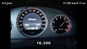 Mercedes-Benz C 200 Kompressor W204 1.8 184 Hp 0-200 km/h acceleration/разгон