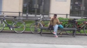 Drunk Woman in Berlin near by the Brandenburger Tor