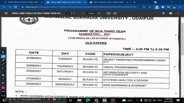 MLSU EXAM 2021 TIME TABLE ! MLSU NEW EXAM DATE ! MLSU POSTPONED EXAM