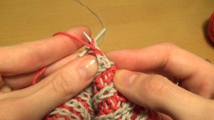 Вязание спицами. Двухцветная английская  резинка  ///   Knitting. Two-way two-tone English gum