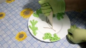 Новогодний декор для тортов. Веточка еловая и сосновая с шишками.