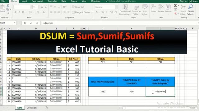 #15/ Excel Tutorial Basic - DSUM Function replaces Sum, Sumif, and Sumifs смотреть онлайн