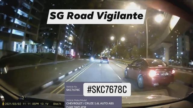 2mar2021 bukit panjang #SKC7678C chevrolet cruze cutting off camcar turning left into carpark смотреть онлайн