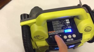 Ryobi P731 Inflator as USB charger and voltmeter 18v lithium power tool