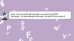 Array : How to loop through and clean a recursive array (PHP)