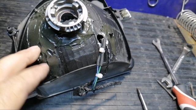 Mitsubishi Lancer 9 установка BI-LED, тюнинг фар