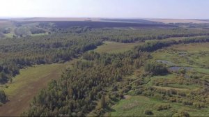 р.Сереж, Красноярского края, Назаровского района/ Деревня Ильинка. Вид с птичьего полета на дроне