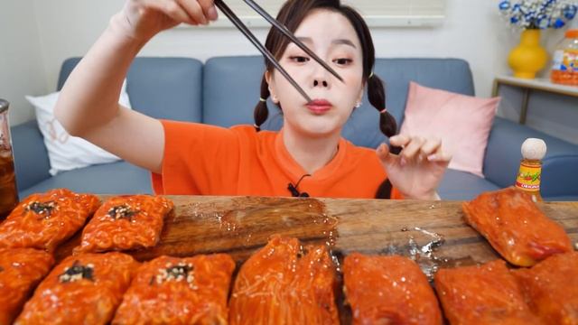 [Mukbang ASMR] 매운 ? 불닭쌈 불닭 팽이버섯 피자쌈 까지! 레시피 먹방 Fire Noodle Wraps Enokimushroom Pizza Recipe Ssoyoun
