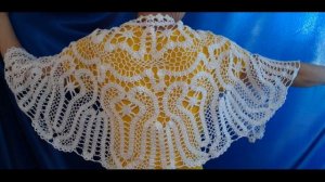 Ажурная накидка крючком.Воротник-накидка крючком . Воротничок крючком .