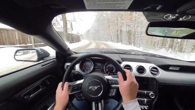 2017 Ford Mustang GT Coupé 5.0 V8 450 HP - Snow winter POV Test Drive, sound, and powersilde, drift смотреть онлайн