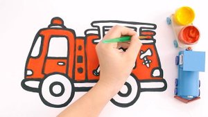 Как нарисовать ПОЖАРНУЮ МАШИНУ/ Мультик раскраска для детей / Раскрась Ка