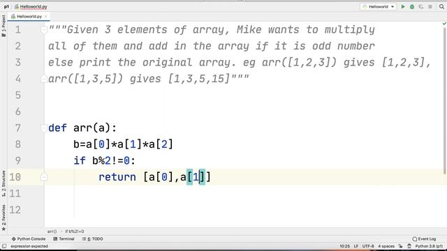 #Coronavirus Python Practice Series 62 | Beginners | Level 1 | Array | Add Element to Array if Odd