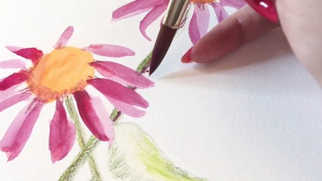 Purple Coneflowers Watercolor Floral Painting Demonstration Art Collaboration w/ Artsy Studios смотреть онлайн