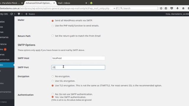Utilizando autenticacion SMTP en Wordpress смотреть онлайн