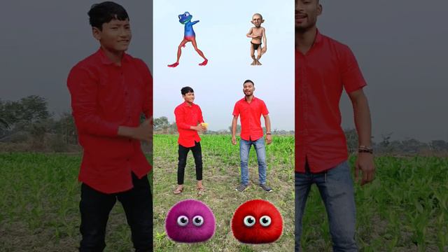 Two magic man /Furry head to dancing frog,, joker,, gorilla &  dame tu cosita - magic vfx #trending