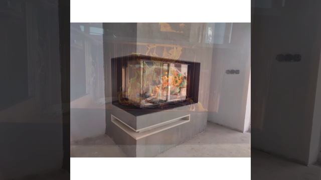 Угловой камин.  Теплоемкая облицовка облицовка и каминная топка - Gavryliv&Sons смотреть онлайн