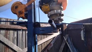 Моя буровая Бензобур Стойка для бензобура своими руками Ручной бензобур Бурим своими руками