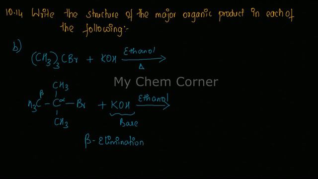 Write the structure of the major organic product in each of the following i)(CH3)3Br+KOH(alc)