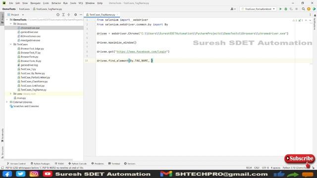 #13 Selenium With Python | How to automate the TagName in webpage/DOM |