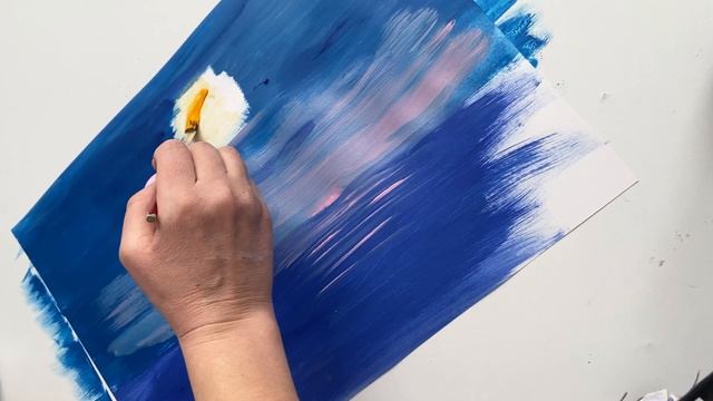 Лебеди ? объёмная поделка с ночным пейзажем. Рисуем вместе смотреть онлайн