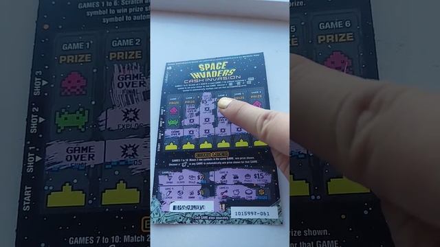 $5 SPACE INVADERS CASH INVASION, I Won $20.