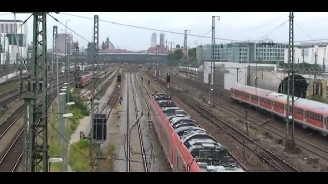 Видео проезд пассажирских поездов в Германии. Железная дорога в Европе поезда в Мюнхене