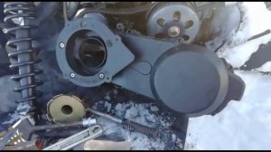 Замена ремня на снегоходе кронус.
