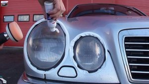 Шлифовка и полировка фар Mercedes W210 Headlight Restoration