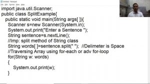 How to split sentence into words in Java - Hindi