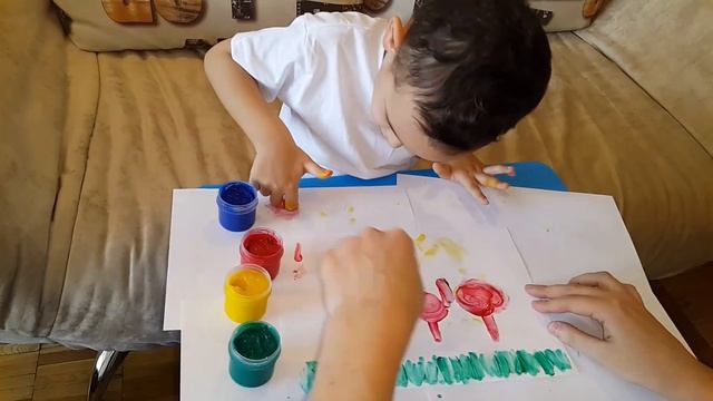 Пальчиковые краски - делаем подарок маме на 8 марта смотреть онлайн